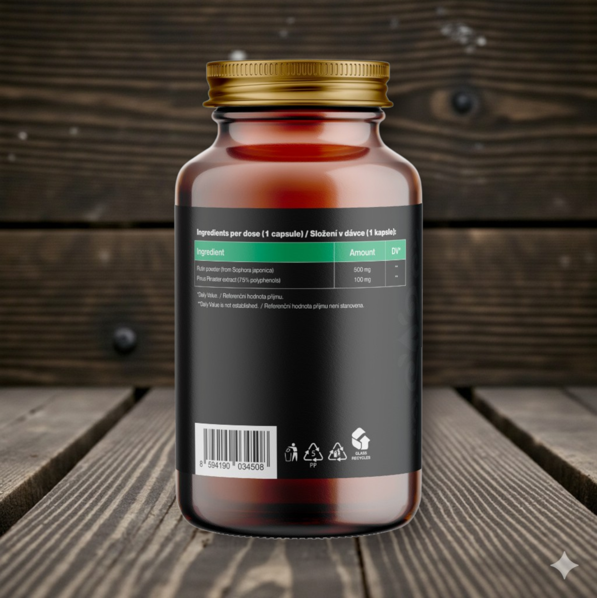 Rutin, 500 mg, 100 rostlinných kapslí